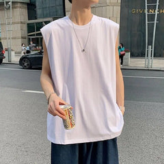 Hehope Men's Plus Size Bottoming Shirt Summer New Loose Thin Sleeveless O-Neck Casual Tank Tops Fashion Street Casual Men Clothing