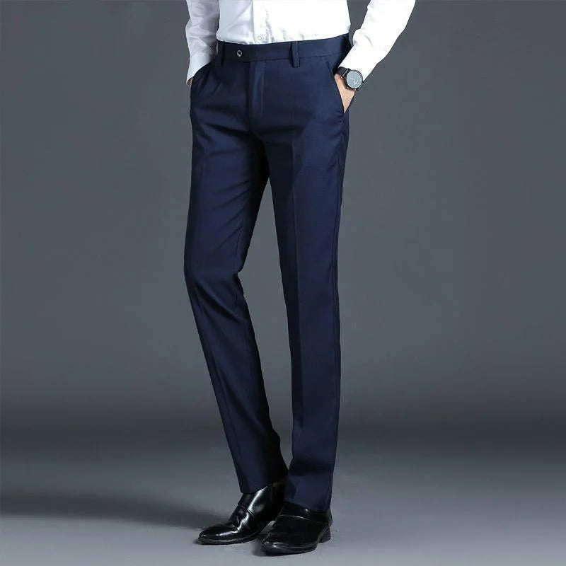 Hehope Business Casual Men Straight Suit Pants Spring Autumn Streetwear Fashion New Male Clothes Social Solid Formal Wear Slim Trousers