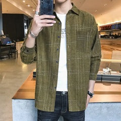 Hehope Spring Autumn Korean Fashion Shirt Men Sports Chic Business Casual Blouse Man Y2k Street Hipster Tops Vintage Male Clothes