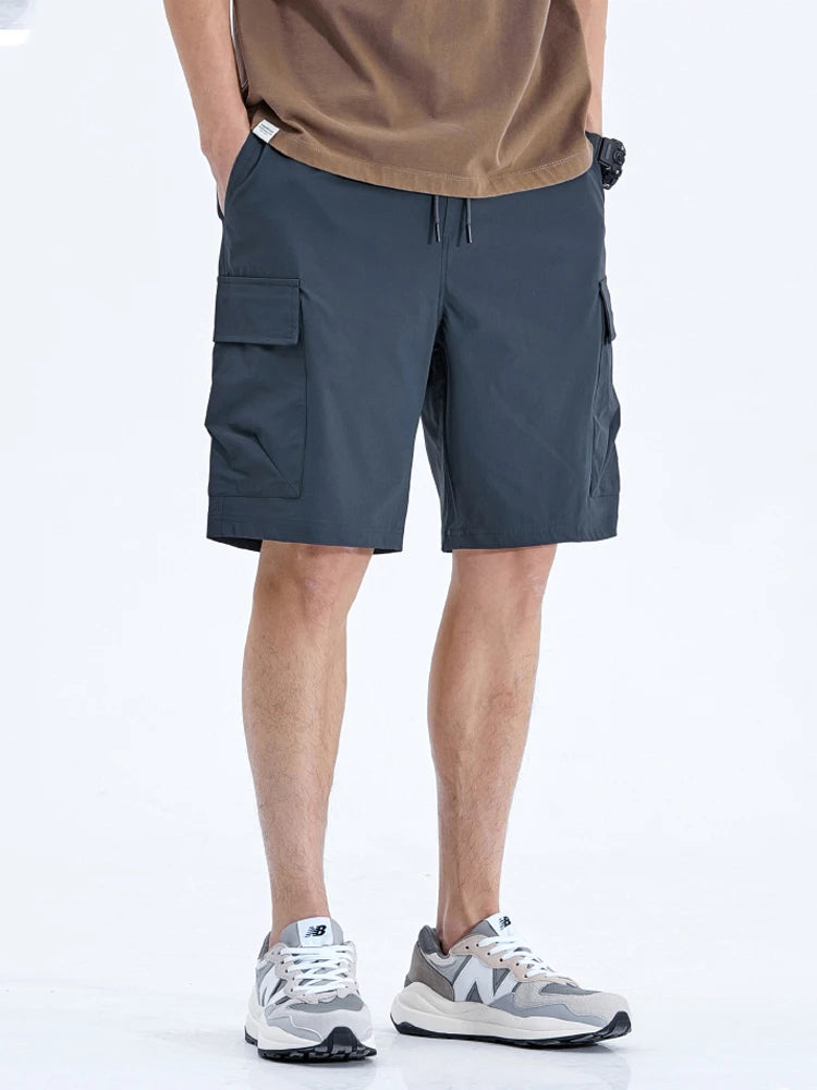 Hehope Summer Cargo Shorts Men Multi-Pocket Quick Dry Breathable Light&Thin Loose Bermuda Khaki Short Male Straight Casual Shorts