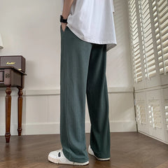 Hehope Summer Pleated Pants Men Fashion Oversized Ice Silk Pants Men Streetwear Loose Straight Pants Mens Baggy Trousers M-3XL