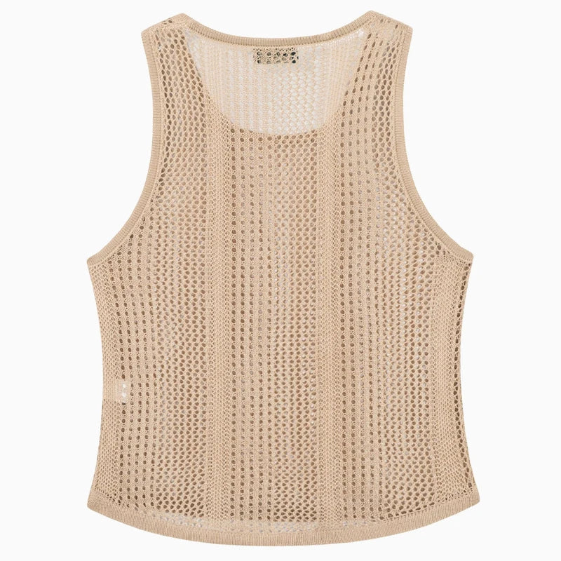 Hehope Spring Summer Fashion Bottoming Knit Mesh Tops Men Sleeveless Loose Breathable Beach Vest Sexy Transparent Mens Knitted Tank Top