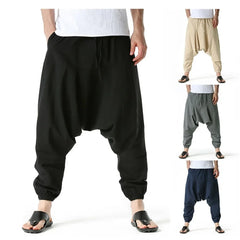 Hehope New Men Harem Pants Sweatwear Baggy Casual Yoga Loose Cotton Sport Jogging Pants Cross Pants for Men Japanese Streetwear