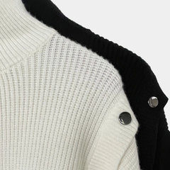 Hehope Mens Autumn Winter Y2k High Collar Korean Style Solid Color Knitted Sweater Fashion Elegant Casual Simple Knitted Sweater Unisex