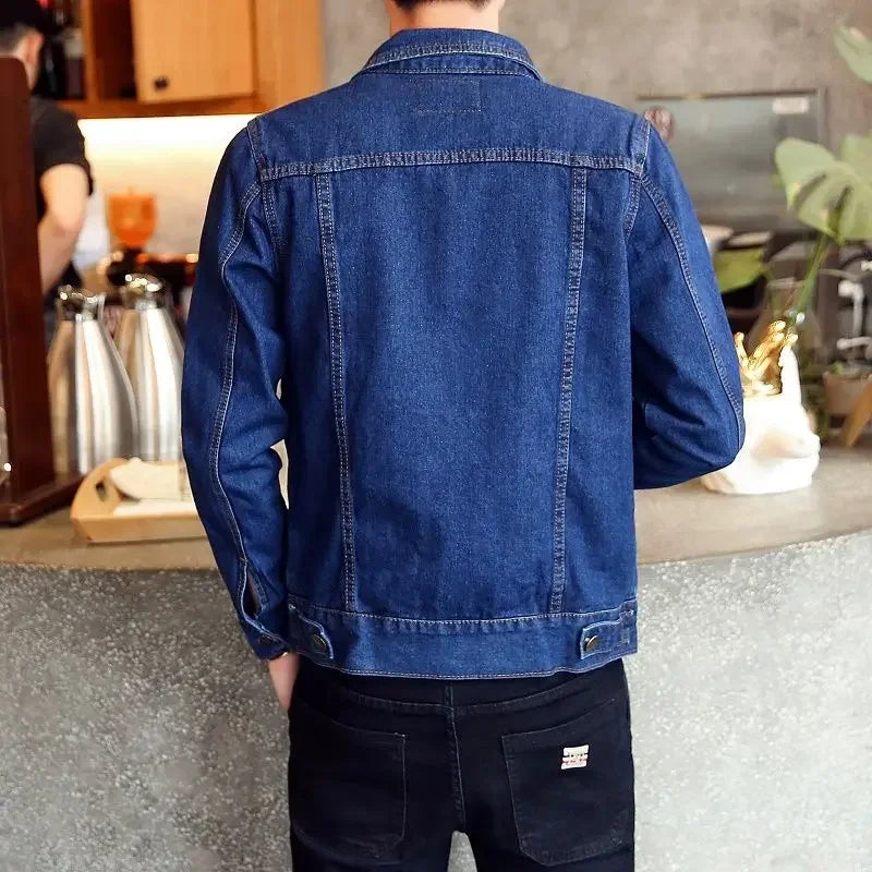 Hehope Men's Denim Jacket Light Blue Male Jean Coats Biker Motorcycle Slim Fit Cowboy Cheap Price Stylish Designer Clothing in Lowest