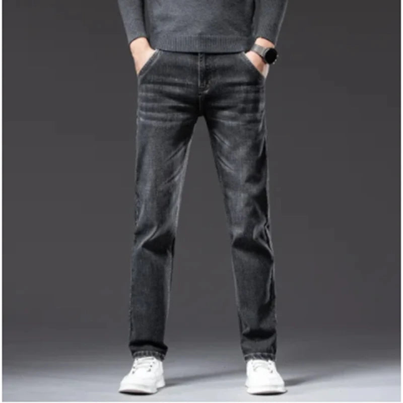 Hehope Good Quality Black gray blue Skinny Jeans Men Spring Summer Slim Fit Denim Jeans Men Cotton Stretch Denim Pants Cowboy