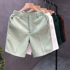 Hehope New Casual Mens Breathable Slim Shorts Spring Summer Daily Leisure Solid Color Straight Shorts Men Fashion Thin Short Pant Male