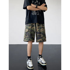 Hehope Camouflage Shorts Men Casual American Vintage Cargo Knee-length Loose Summer Thin Clothing Military Tactical Harajuku Fashion