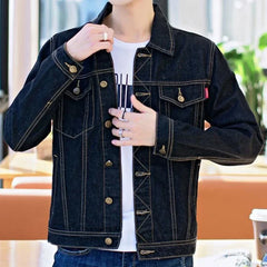 Hehope Men's Denim Jacket Short Casual Slim Black Male Jean Coats Button New in High Quality Trendy Cheap Price Stylish Low Cost Size L