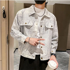 Hehope Autumn Denim Jacket Men Casua Social Streetwear Outwear Fashion Loose Streetwear Social Windbreaker Coat Men Clothing