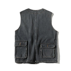 Hehope New Male Denim Waistcoat Veste Homme Men's Denim Vest Casual Slim Sleeveless Jacket Cowboy Vintage Pockets Jeans Vests