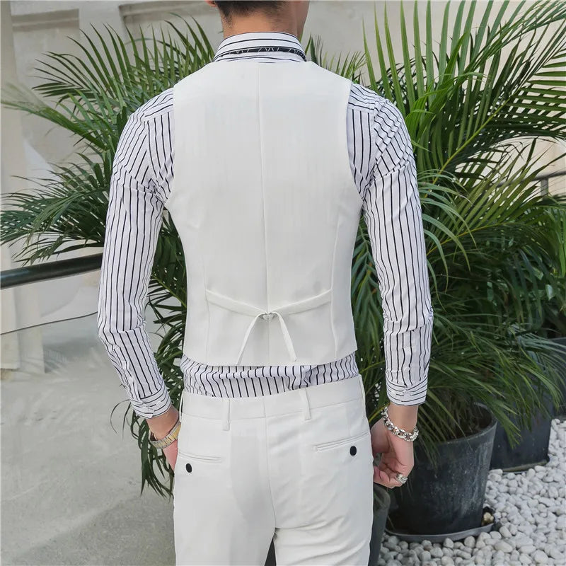 Hehope Brand clothing Men spring high quality Business suit Vest/Male slim fit fashion office dress Blazers Vest 4XL-M