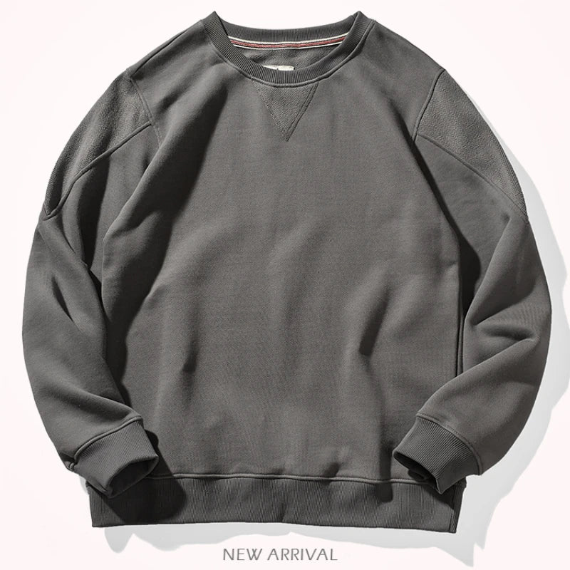 Hehope Heavyweight cotton top men's new autumn round neck cotton Pullover Sweater