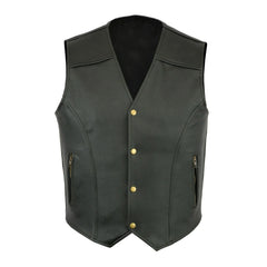 Hehope Streetwear Vintage PU Waistcoats Mens Fashion Buttoned V Neck Leather Vest Coat For Men Casual Sleeveless Slim PU Leather Jacket