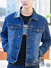 Hehope Men's Denim Jacket Short Casual Slim Black Male Jean Coats Button New in High Quality Trendy Cheap Price Stylish Low Cost Size L