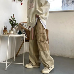 Hehope Baggy Black Cargo Pants for Men Khaki Cargo Trousers Male Vintage Loose Casual Autumn Japanese Streetwear Hip Hop Retro