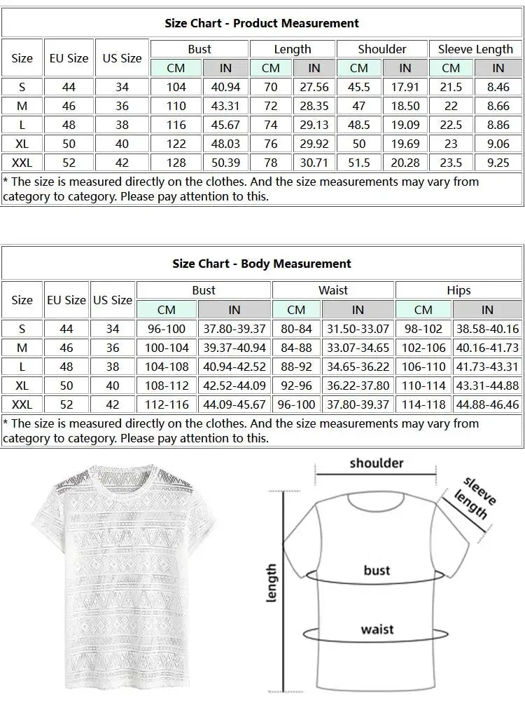 Hehope Geometric Sheer Openwork T-shirt for Men Short Sleeves Tee Summer Beach Vacation Thin Round Neck See Through Tops