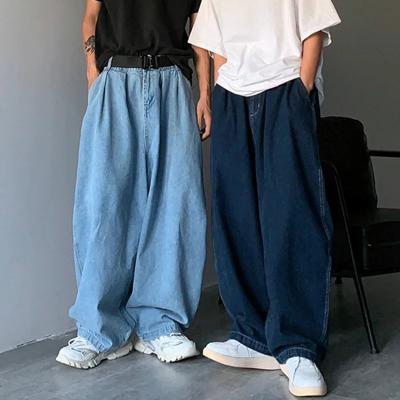 Hehope Unisex Wide Leg Cargo Pants Streetwear Baggy Jeans Spring Autumn Men Korean Jeans Loose Straight Male Brand Clothing New