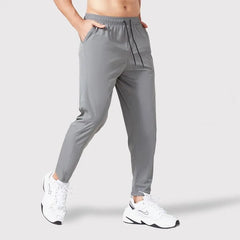 Hehope Spring Autumn Men Tracksuit Sport Pants Loose Elastic Waist Quick Dry Training Solid Joggers Breathable Casual Straight Trousers