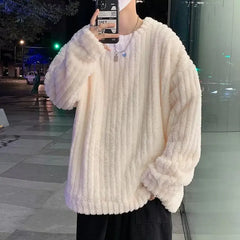 Hehope 2024 Winter Korean Style Thicken Mens Warm Sweater Men Fashion Warm Sweaters Men's Streetwear Pullovers Male Coats Size M-XXL