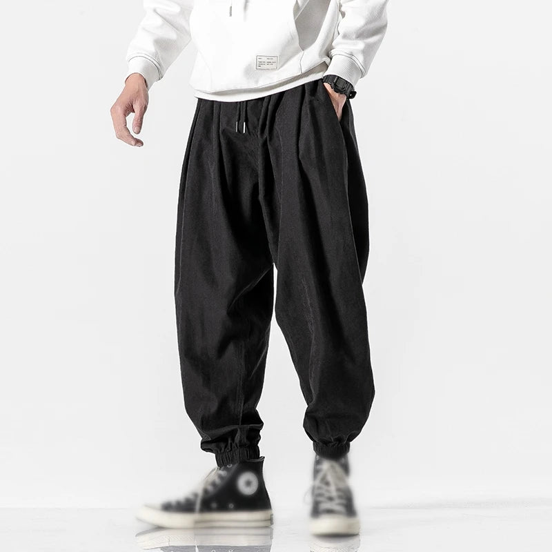 Hehope Men's Pants Hip Hop Autumn New Casual Wide Leg Sweatpant Fashion Jogger Trousers Harem Pant Large Size 5XL