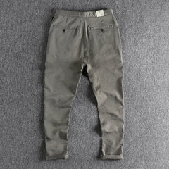 Hehope Summer Ice Silk Elastic Casual Pants Men's Buckle Elastic Waist Quick Dry Sports Loose Small Feet Long Pants