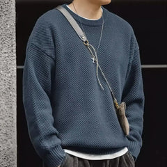 Hehope Sweater Men Winter Pullover Korean Style Male Autumn Striped Sweater Loose Knitted Sweater Trend Thick Top Mens Clothing