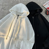 Hehope Twill Stripe Hoodies Casual Solid Color Hooded For Men Oversized Comfortanble Hoodie Unisex Sweatshirt Male Clothing