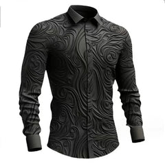 Hehope Spring Autumn Retro Gothic Men's Shirt Outdoor Solid 3D Printed Totem Halloween Streetwear Turn-down Collar Long Sleeve Shirt