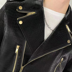 Hehope High Quality European Men Slim Jacket Fall Winter Men Lapel  Coat Male Punk Faux Leather Jacket For Men Motorcycle Clothes