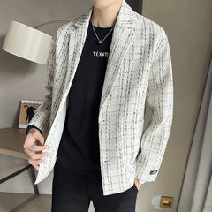 Hehope New Spring and Autumn Fashion Brand Short Puppy and Handsome Work Suit Collar High Grade Casual Jacket Versatile Men's Coat