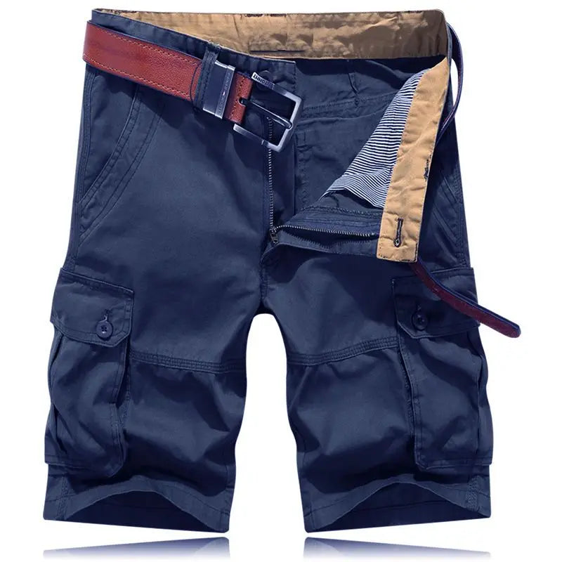 Hehope Summer Men Cotton Loose Cargo Shorts Streetwear Fashion Male Clothes Claret 4 Pockets Straight 5 Points Thin Casual Short Pants