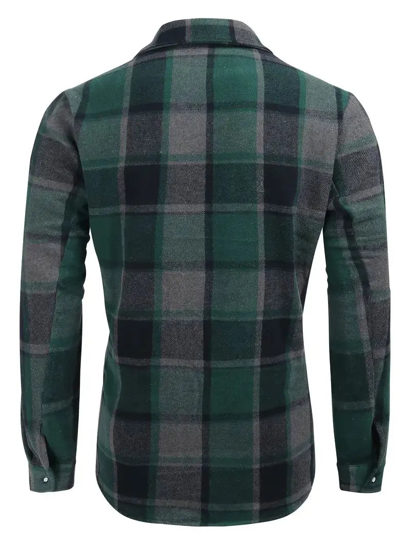 Hehope Mens Plaid Shirt,Long Sleeves,Classic Flannel Shirt Button Down Shirt Jacket Tops