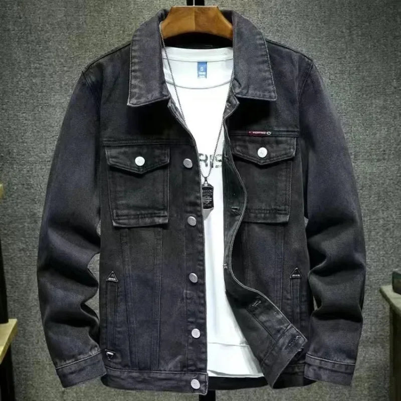 Hehope Male Jean Coats Cargo Biker Men's Denim Jacket Motorcycle Autumn Washed Fashion Low Price Free Shipping High Quality Large Size