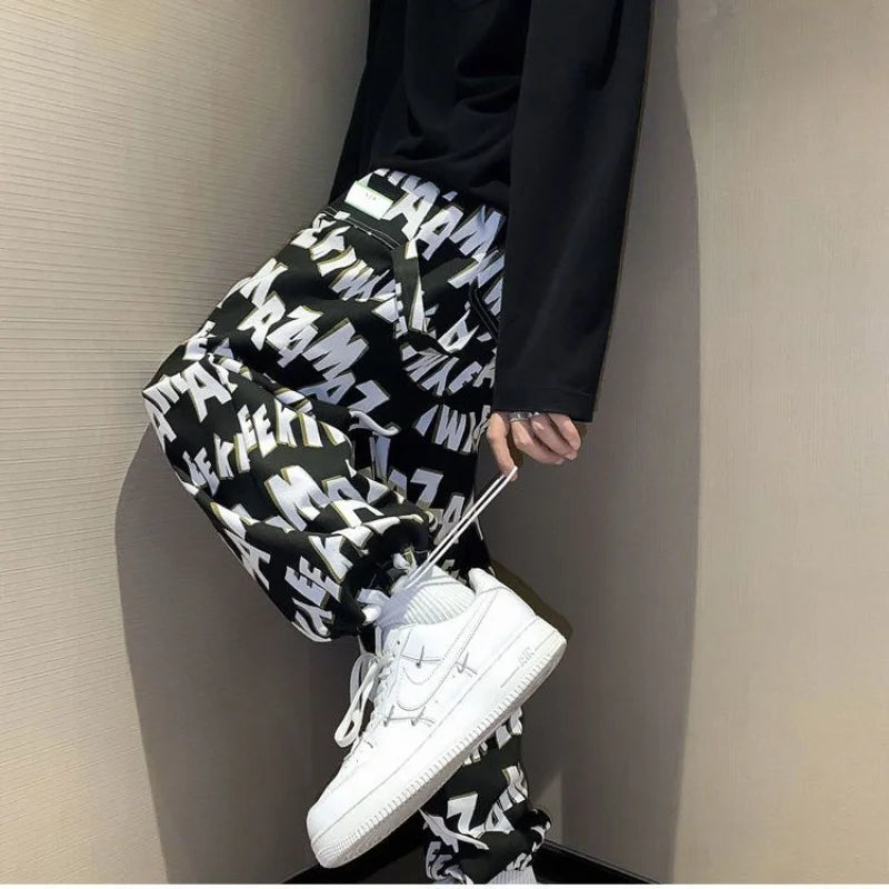 Hehope Baggy Men's Sweatpants Straight Casual Trousers Tracksuit Bottoms Jogger Summer Stylish Sport Plain Young La Y2k Man Sweat Pants