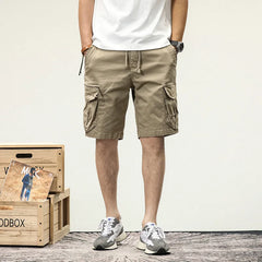 Hehope Cargo Shorts Men Summer Thin Loose Young Fashion Black High Waisted Pockets Boy Fast Half Trousers