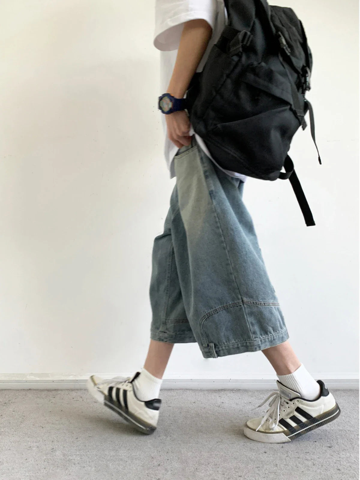 Hehope Summer Korean Hip Hop Denim Shorts Men Women Streetwear Skateboard Jeans Preppy Harajuku Casual Cargo Capri Trousers Unisex