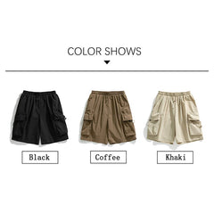 Hehope Brand Large Pocket Men Cargo Shorts 2024 Summer New Baggy Black Shorts Man Outdoors Motion Korean Style Male Clothes