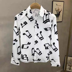 Hehope New Spring and Summer Fashion Minimalist Trend Slim Fitting Business Versatile Casual Printed Long Sleeved Men's Shirt