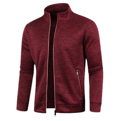 Hehope Autumn Winter Men's Zipper Knit Long Sleeves Thin Cashmere Fashion Top Sweater Coat