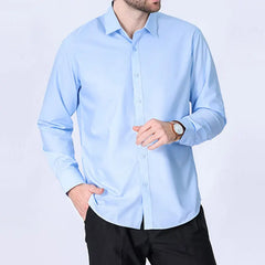 Hehope 5XL new Modal men's long sleeve shirt spring/summer solid color dry dry wear formal business casual comfortable high quality