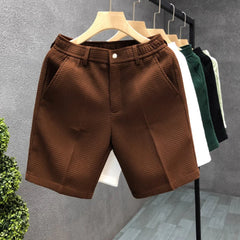 Hehope New Casual Mens Breathable Slim Shorts Spring Summer Daily Leisure Solid Color Straight Shorts Men Fashion Thin Short Pant Male