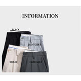 Hehope Young Korean Fashion Men Pants 2024 Spring and Summer New Solid Color Pencil Pants Mid Zip Up Casual Suit Pants Men