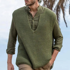 Hehope Hip Hop Trend American Street New Sleeveless Sweater Vest Men's Pure Green V-Neck Loose Casual Versatile Warm Knitted Tank Top