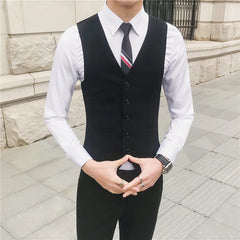 Hehope Brand clothing Men spring high quality Business suit Vest/Male slim fit fashion office dress Blazers Vest 4XL-M