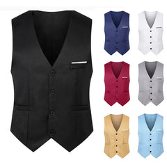 Hehope M-5XL Men's Suit Vest Summer Slim Fit Waist Solid Tank Top Business Leisure Party Bar Banquet Dress