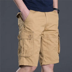 Hehope Summer Men Cotton Loose Cargo Shorts Streetwear Fashion Male Clothes Claret 4 Pockets Straight 5 Points Thin Casual Short Pants