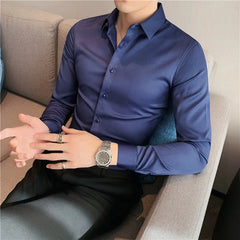 Hehope 10 Color Summer New Mens Short-sleeved Shirt Cotton Casual Business Shirt Mens Slim Solid Color Formal Shirt Men Clothing 7XL