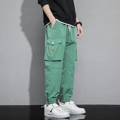 Hehope Korean Handsome Versatile New Fashion Trend Spring And Summer Overalls  Pants Men'S Loose Youth Casual 9-Point Trousers