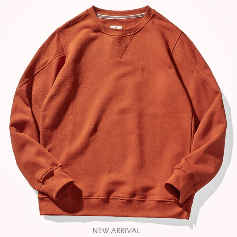 Hehope Heavyweight cotton top men's new autumn round neck cotton Pullover Sweater